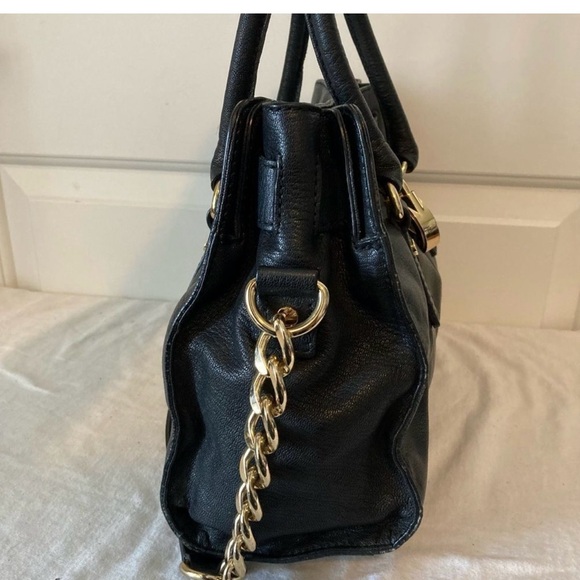 Michael Kors Black Leather Medium Hamilton Satchel Fulton - Picture 2 of 7